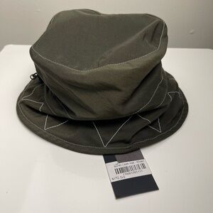 Khaki Bucket Hat with Stitch Detail